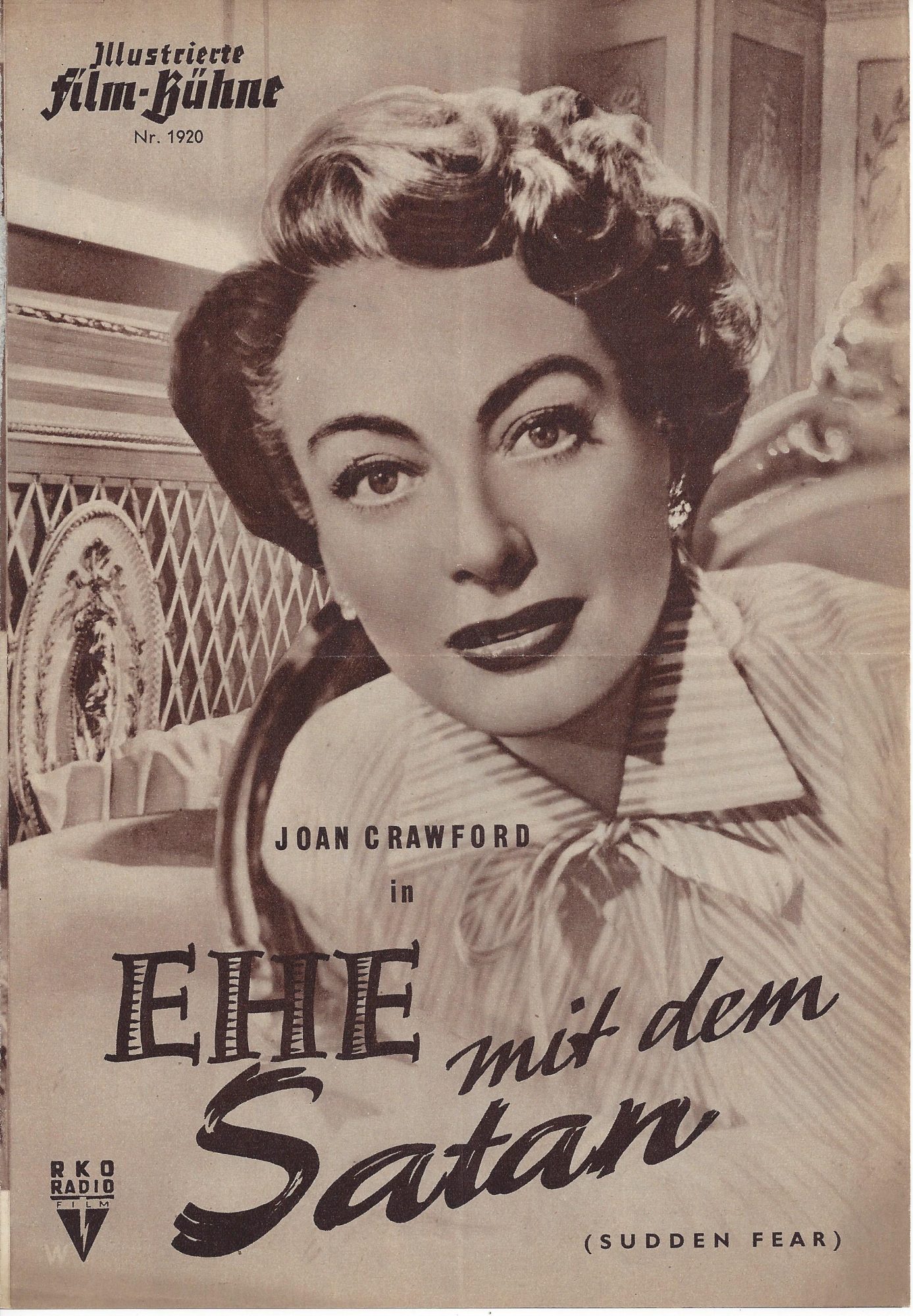 1920: Ehe mit dem Satan ( Sudden Fear ) ( David Miller ) Joan Crawford, Jack Palance, Gloria Grahame, Bruce Bennett,