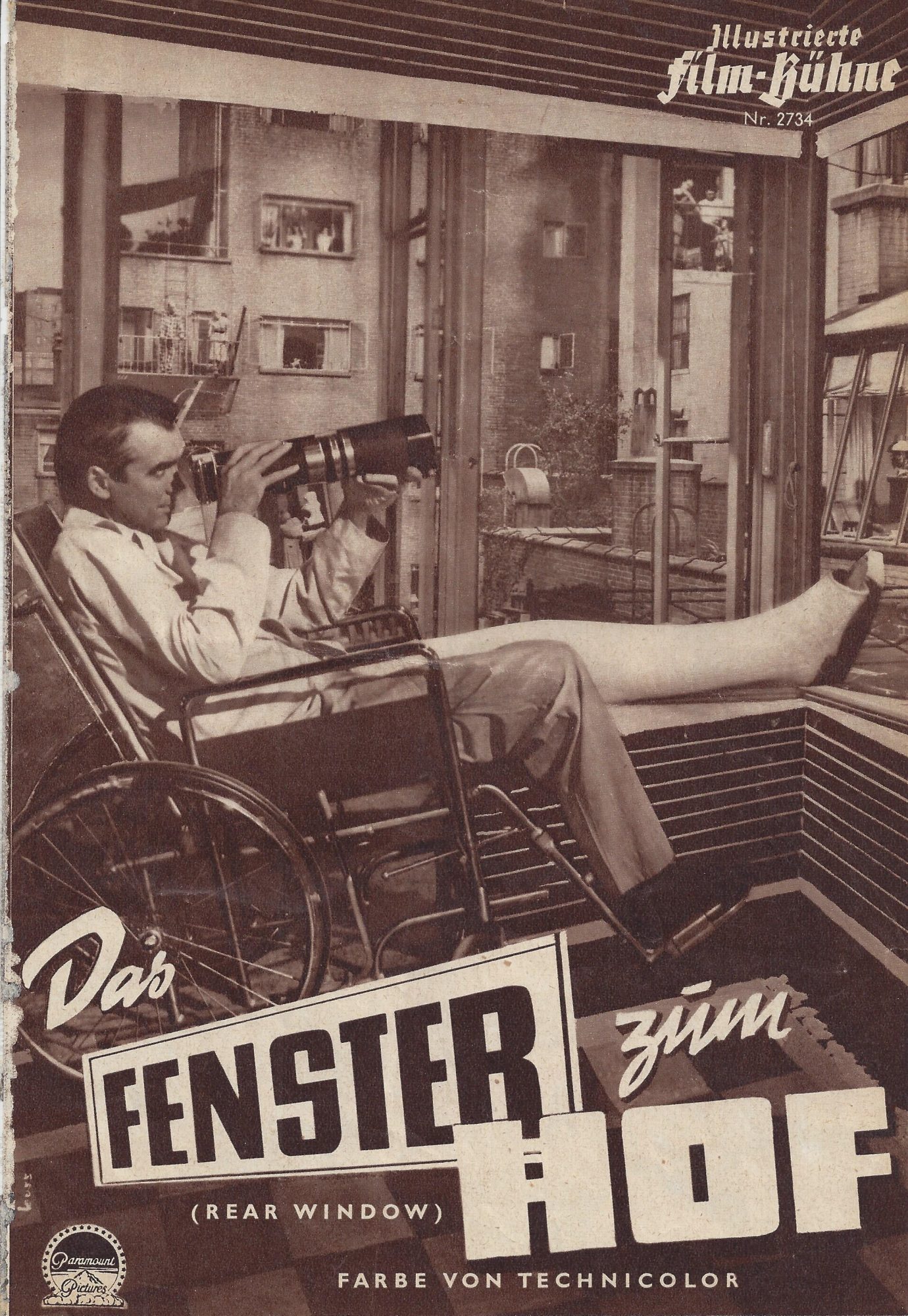 2734: Das Fenster zum Hof ( Rear Window ) ( Alfred Hitchcock ) James Stewart, Grace Kelly, Wendell Corey, Thelma Ritter, Raymond Burr,