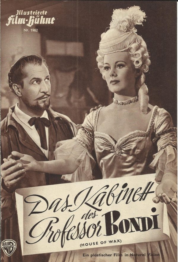 1962: Das Kabinett des Pfofessor Bondi ( House of Wax ) Vincent Price, Frank Lovejoy, Phillis Kirk, Carolyn Jones,