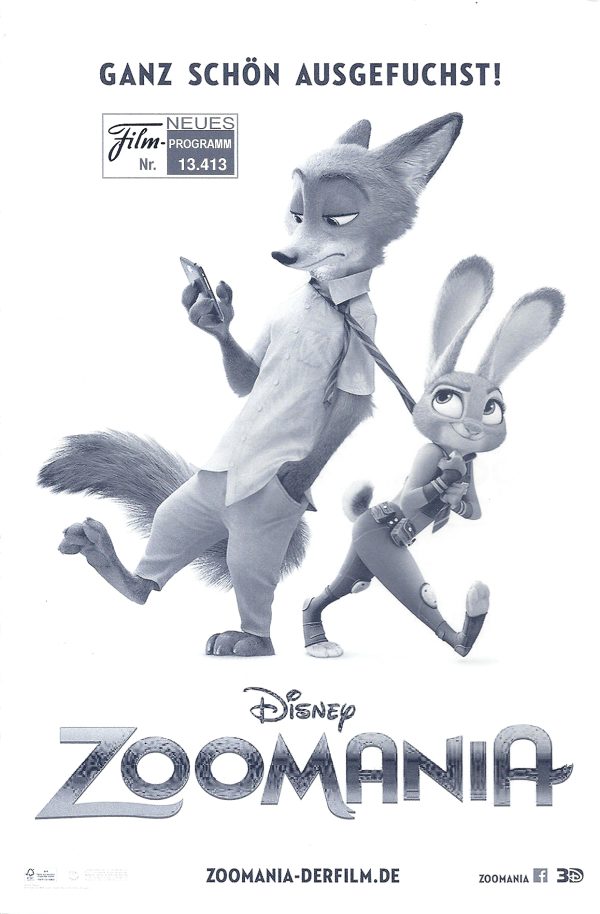 13413: Zoomania ( Walt Disney ) ( Zootopia ) ( Byron Howard, Rich Moore, Jared Bush ) Jason Bateman, Ginnifer Goodwin, Shakira, Idris Elba, Kristen Bell, Alan Tudyk, J. K. Simmons, Jenny Slate,