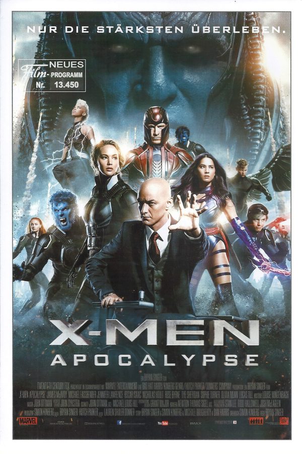 13450: X - Men Apocalypse ( Marvel ) ( Byran Singer ) Sophie Turner, Jennifer Lawrence, Rose Byrne, Oscar Isaac, Evan Peters, Michael Fassbender, Olivia Munn, James McAvoy, Nicholas Hoult, Tye Sheridan, Josh Hellman, Lucas Till, Ben Hardy, Kodi Smith McPh