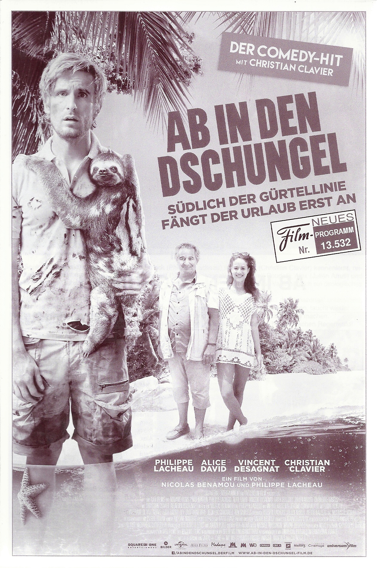 13532: Ab in den Dschungel ( Babysitting 2 ) ( Nicolas Benamou ) Philippe Lacheau, Alice David, Vincent Desagnat, Tarek Boudali, Christian Clavier, Lulien Arruti,