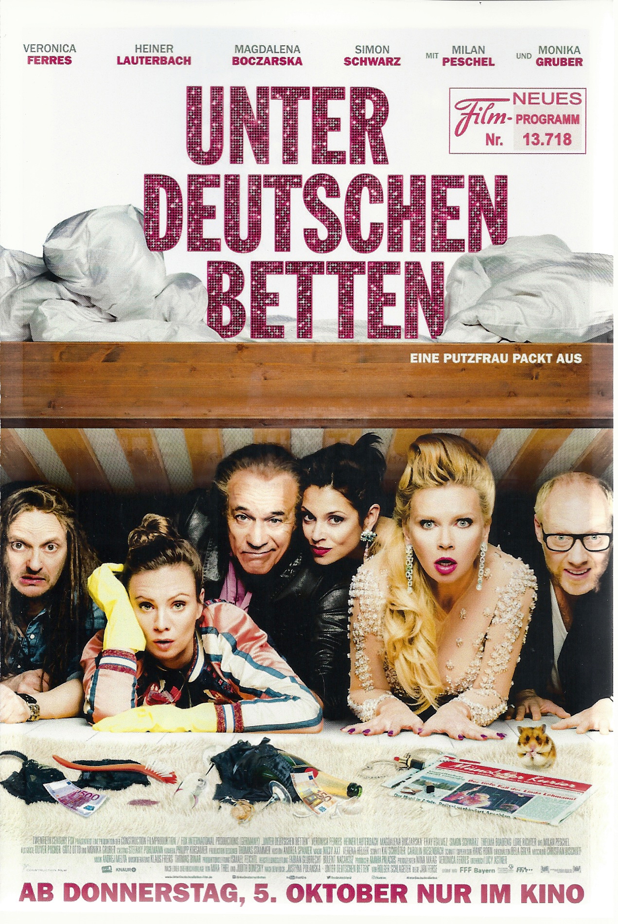 13718: Unter Deutschen Betten ( Jan Fehse ) Veronica Ferres, Heiner Lauterbach, Milan Peschel, Simon Schwarz, Magdalena Boczarska, Götz Otto, Anna Alva, Oliver Pocher,