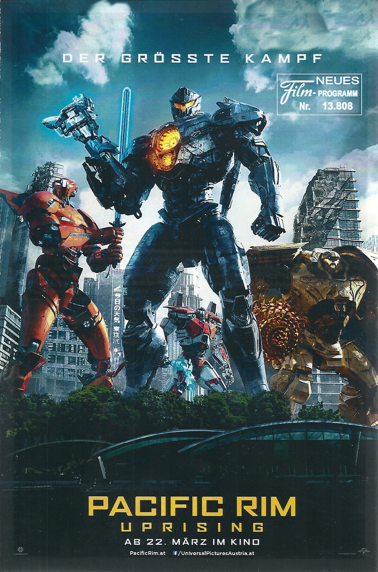 13808: Pacific Rim Uprising ( Steven S. DeKnight ) John Boyega, Scott Eastwood, Cailee Spaeny, Rinko Kukuchi, Burn Gorman,