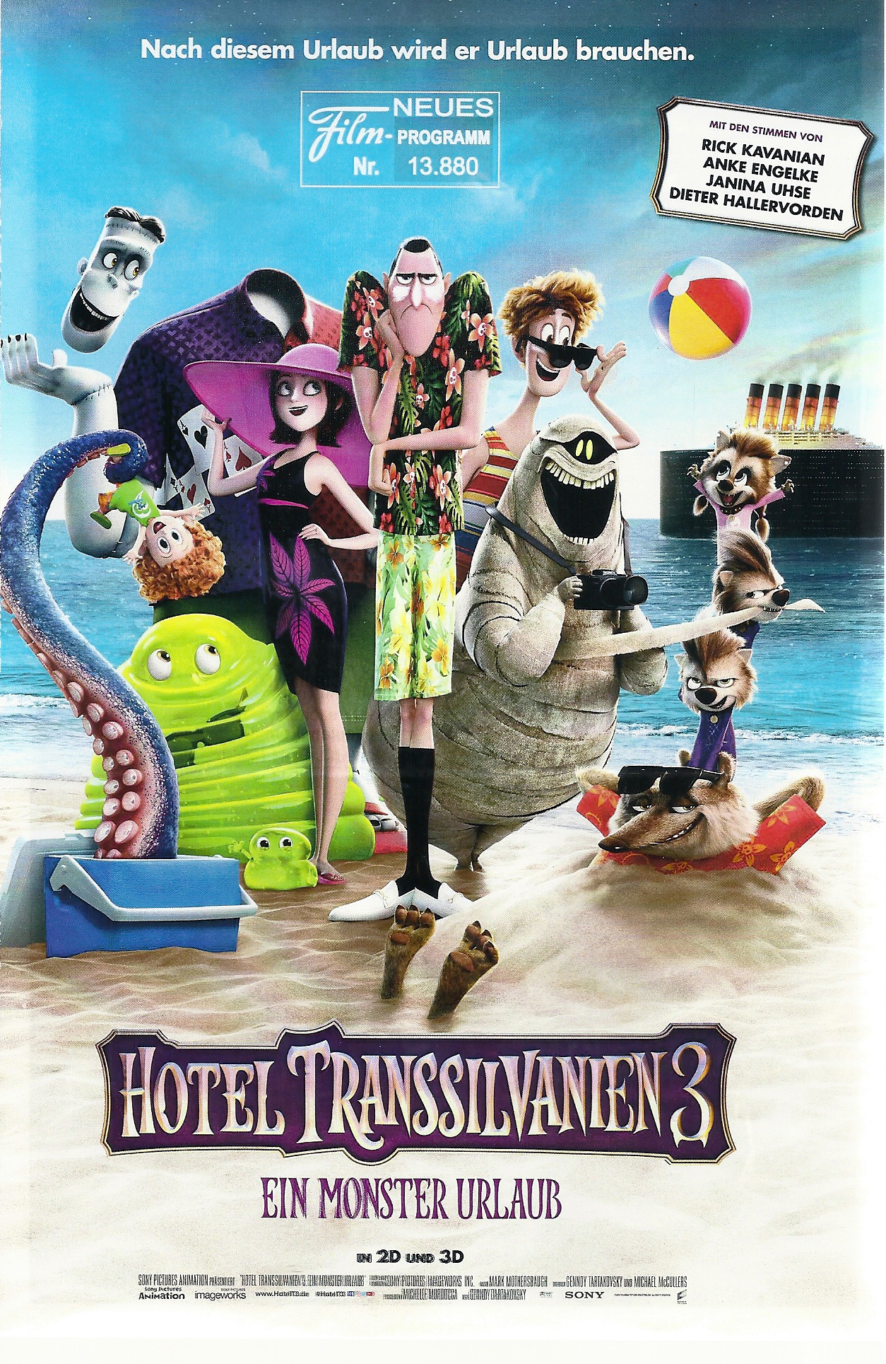 13880: Hotel Transsilvanien 3 ( Ein Monster Urlaub ) ( Genndy Tartakovsky ) David Spade, Adam Sandler, Selena Gomez, Mel Brooks, Fran Drescher, Steve Buscemi, Kevin James,