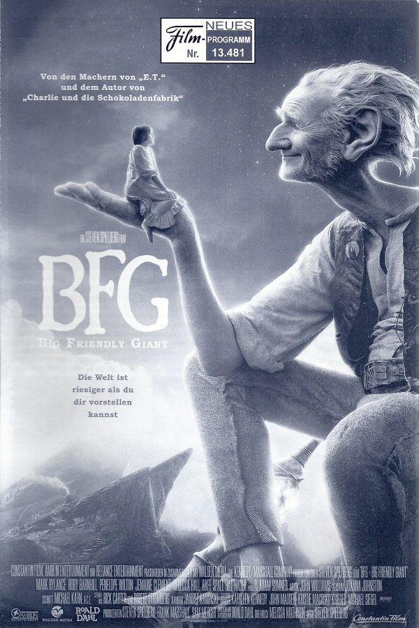 13481: BFG Big Friendly Giant ( Steven Spielberg ) Mark Rylance, Ruby Barnhill, Penelope Wilton, Jemaine Clement, Rebecca Hall, Bill Hader, Chris Gibbs, Rafe Spall,