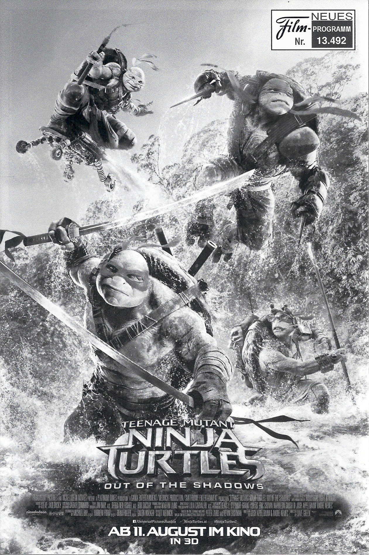 13492: Teenage Mutant Ninja Turtles ( Out of the Shadows ) ( Dave Green ) Megan Fox, Will Arnett, Alan Richson, Gary Anthony Williams, Stephen Farrelly, Brian Tee, Noel Fisher, Jeremy Howard, Tony Shalhoub, Pete Ploszek, Laura Linney, Stephen Arnell, Tyle