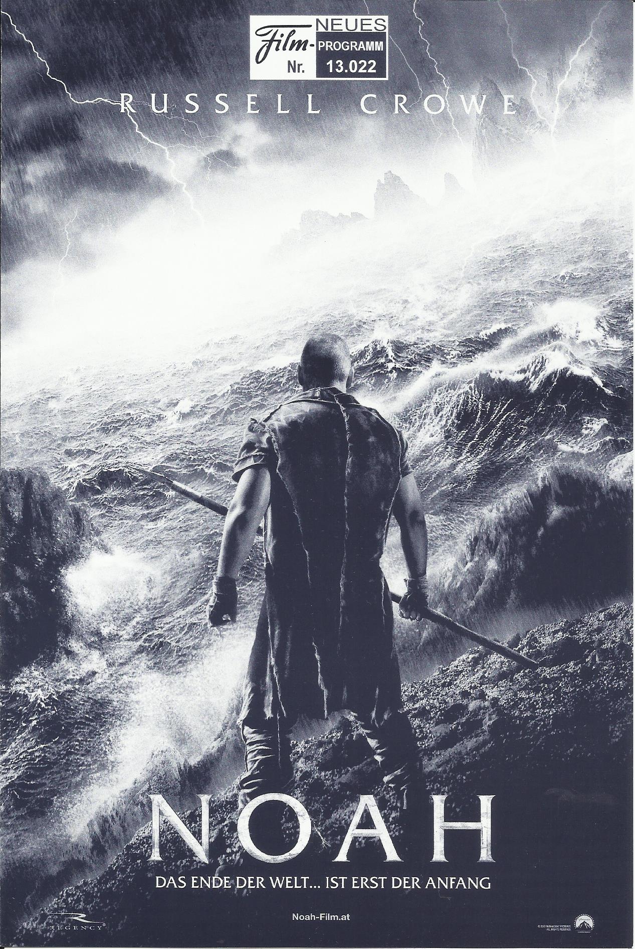 13022: Noah ( Darren Aronofsky ) Russell Crowe, Jennifer Connelly, Ray Winstone, Anthony Hopkins, Emma Watson, Logan Lerman, Douglas Booth, Nick Nolte, Mark Margolis, Kevin Durand, Leo McHugh Carroll, Marton Csokas