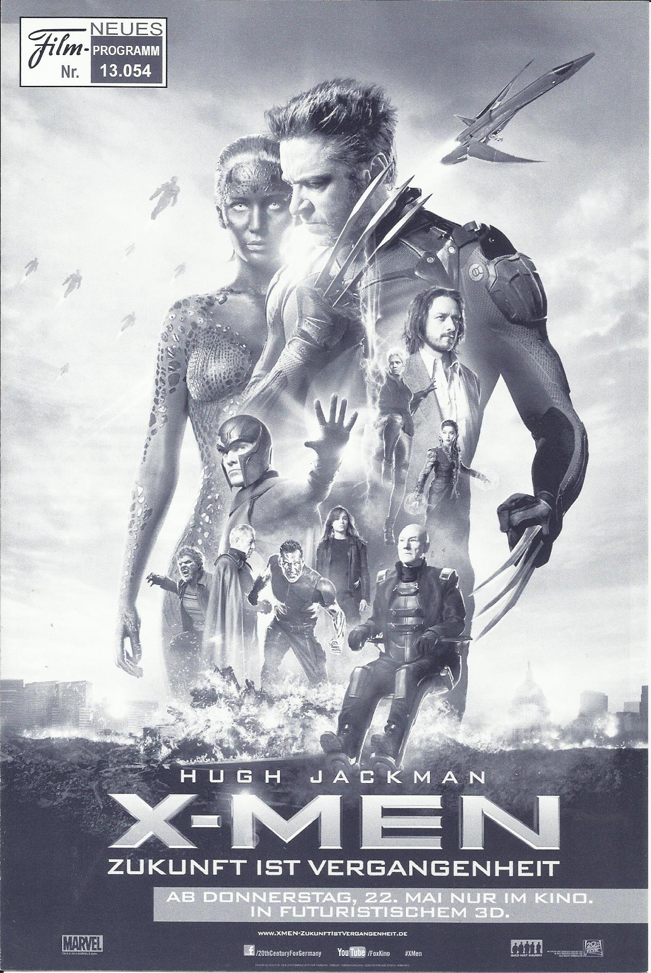 13054: X - MEN Zukunft ist Vergangenheit ( Bryan Singer ) Hugh Jackman, James McAvoy, Michael Fassbender, Jennifer Lawrence, Halle Berry, Nicholas Hoult, Anna Paquin, Ellen Page, Peter Dinklage, Shawn Ashmore, Omar Sy, Evan Peters, Josh Helman, Daniel Cud
