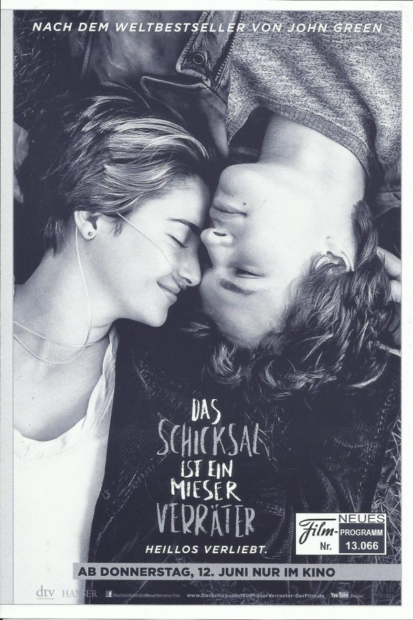 13066: Das Schicksal ist ein mieser Verräter ( Josh Boone ) Shailene Woodley, Ansel Elgort, Nat Wolff, Laura Dern, Sam Trammell, Willem Dafoe, Lotte Verbeek, Ana Dela Cruz, Randy Kovitz, David Whalen, Milica Govich, Emily Peachey, Emily Bach, Tim Hartman,