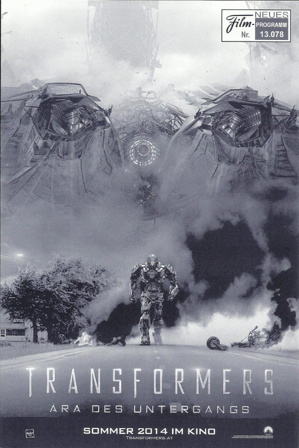 13078: Transformers, Ära des Untergangs ( Michael Bay ) Mark Wahlberg, Stanley Tucci, Kelsey Grammer, Nicola Peltz, Jack Reynor, Titus Welliver, Sophia Myles, Bingbing Li, T. J. Miller, James Bachman, Thomas Lennon, Charles Parnell, Richard Riehl