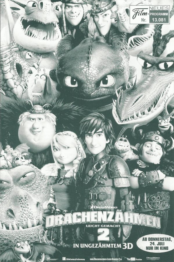 13081: Drachenzähmen leicht gemacht 2 ( Dean DeBlois ) Jay Baruchel, Cate Blanchett, Gerard Butler, Craig Ferguson, America Ferrera, Jonah Hill, Christopher Mintz-Plasse, T. J. Miller, Kristen Wiig, Djimon Hounsou, Kit Harington