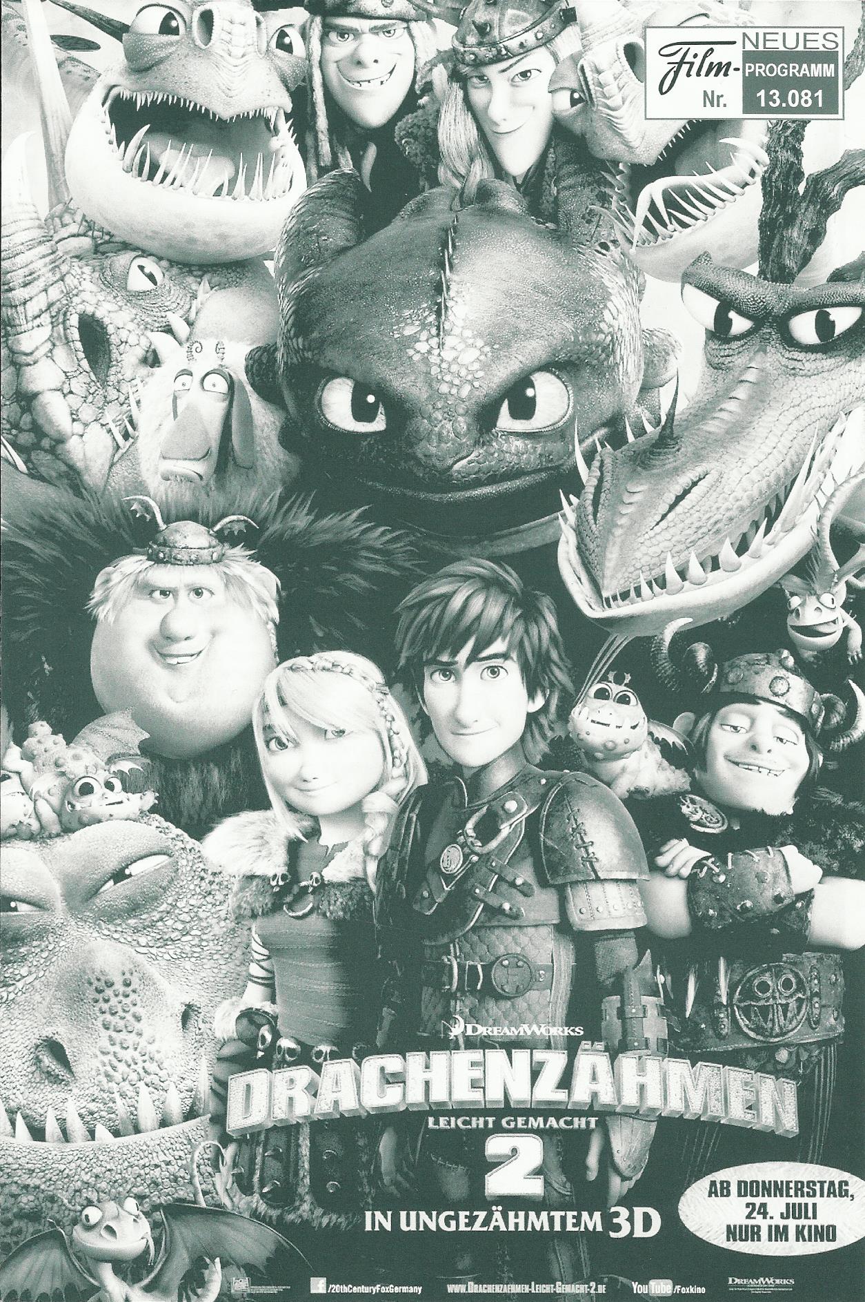 13081: Drachenzähmen leicht gemacht 2 ( Dean DeBlois ) Jay Baruchel, Cate Blanchett, Gerard Butler, Craig Ferguson, America Ferrera, Jonah Hill, Christopher Mintz-Plasse, T. J. Miller, Kristen Wiig, Djimon Hounsou, Kit Harington