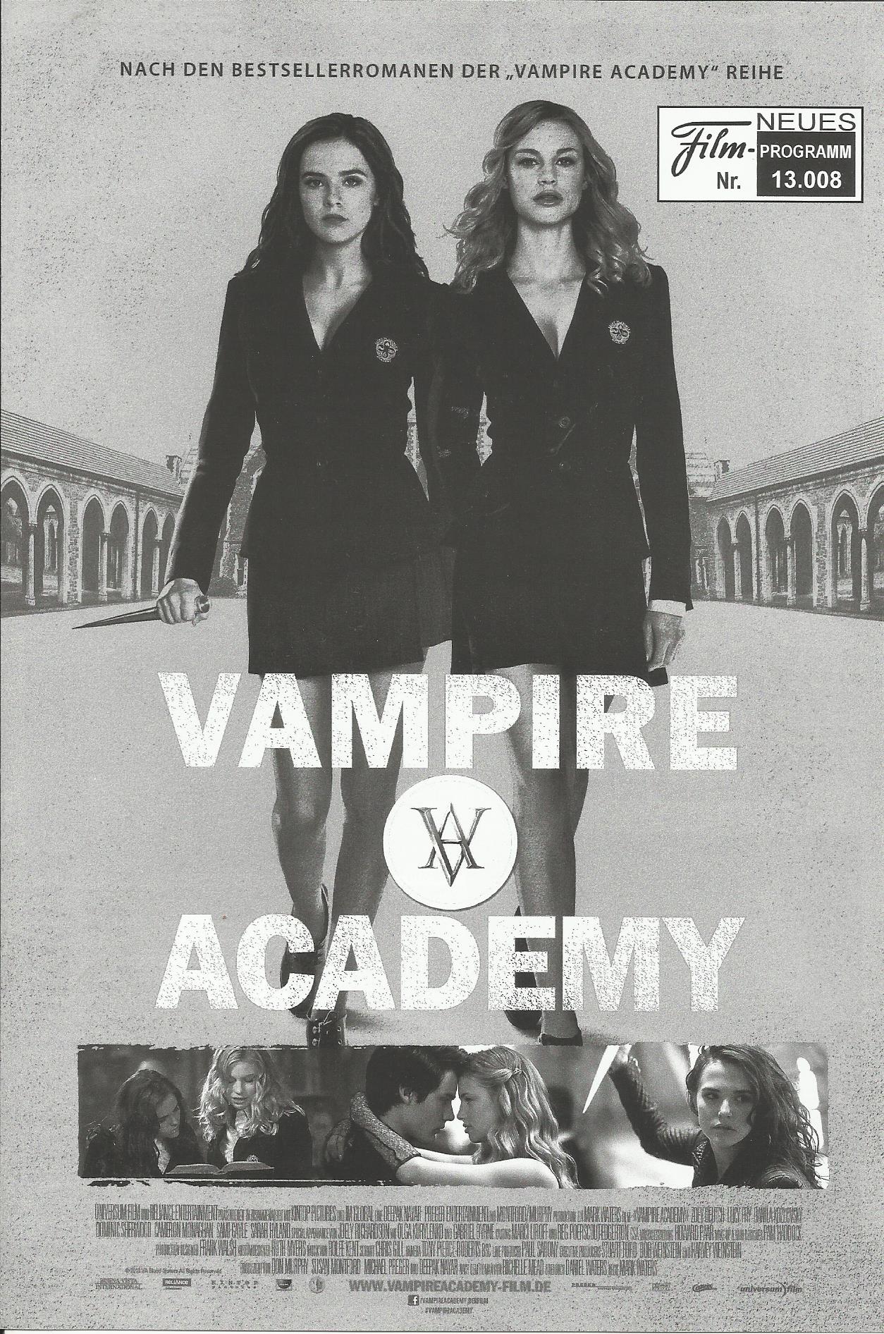 13008: Vampire Academy ( Mark Waters ) Zoey Deutch, Lucy Fry, Danila Kozlovsky, Gabriel Byrne, Dominic Sherwood, Sarah Hyland, Cameron Monaghan, Sami Gayle, Ashley Charles, Claire Foy, Chris Mason, Ramon Tikaram, Rory Fleck-Byrne, Mark Lewis, Olga Kurylen