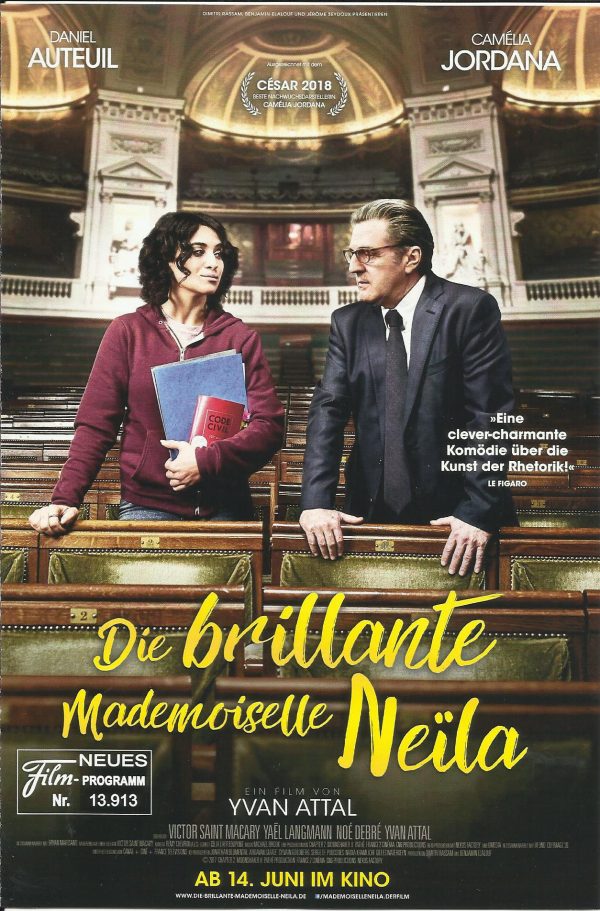 13913: Die brillante Mademoiselle Neila ( Yvan Attal ) Daniel Auteuil, Camelia Jordana, Yasin Houicha, Nozha Khouadra, Nicolas Vaude, Jean-Baptiste Lafarge, Virgil Leclaire, Zohra Benali, Damien Zanoli