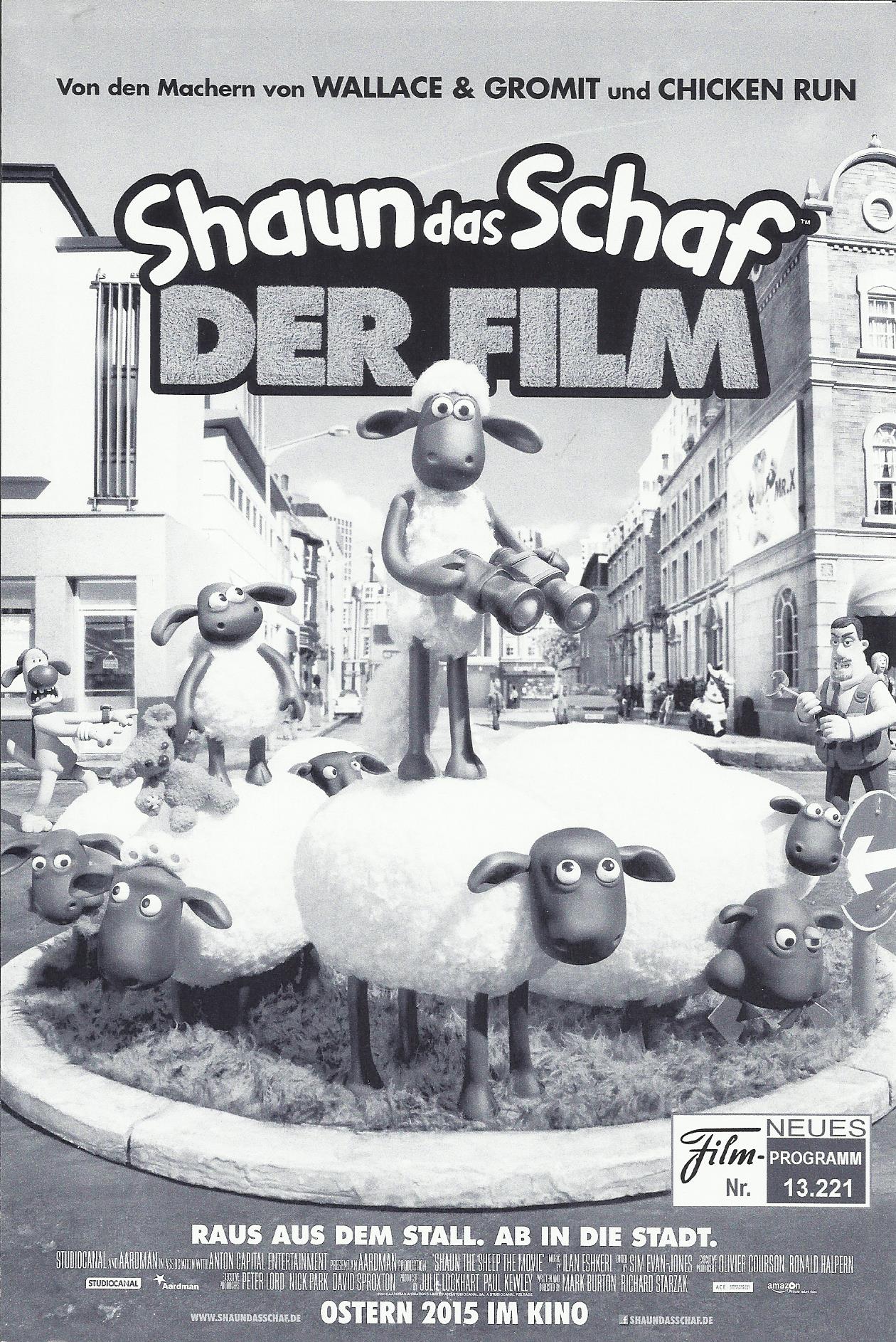 13221: Shaun das Schaf - Der Film ( Mark Burton, Richard Starzak ) Justin Fletcher, John Sparkes, Omid Djalili, Richard Webber, Kate Harbour, Tim Hands, Andy Nyman, Simon Greenall, Emma Tate