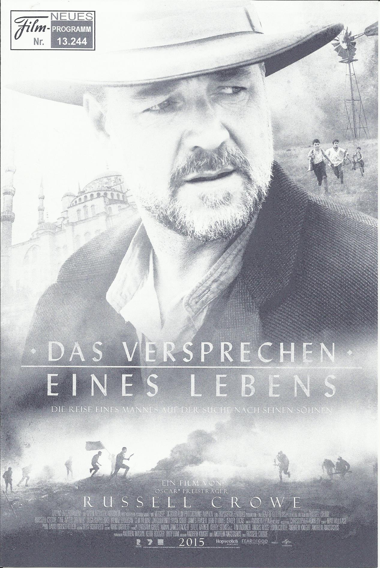 13244: Das Versprechen eines Lebens ( Russell Crowe ) Olga Kurylenko, Yilmez Erdogan, Cem Yilmaz, Jai Courtney, Ryan Corr, Ben O´Toole, James Fraser, Steve Bastoni, Dylan Georgiades, Isabel Lucas, Megan Gale, Damon Harriman, Jacqueline McKenzie