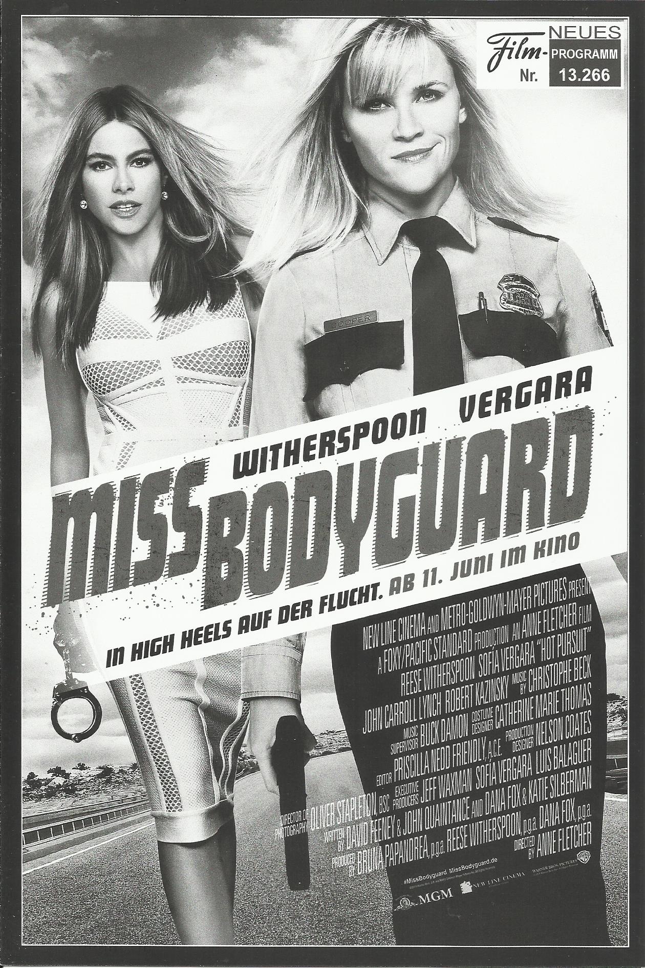 13266: Miss Bodyguard ( Anne Fletcher ) Reese Witherspoon, Sofia Vergara, Matthew Del Negro, Michael Mosley, Robert Kazinsky, John Carroll Lynch, Richard T. Jones, Benny Nieves, Michael Ray Escamilla, Joaquin Cosio, John Carroll Lynch, Jim Gaffigan