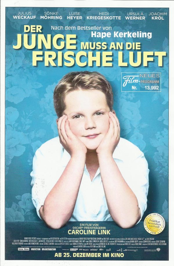 13992: Der Junge muss an die frische Luft ( Caroline Link ) Julius Weckauf, Luise Heyer, Sönke Möhring, Hedi Kriegeskotte, Joachim Krol, Ursula Werner, Rudolf Kowalski, Maren Kroymann, Diana Amft, Elena Uhlig, Jan Lindner, Birge Schade, Katharina Hintzen,