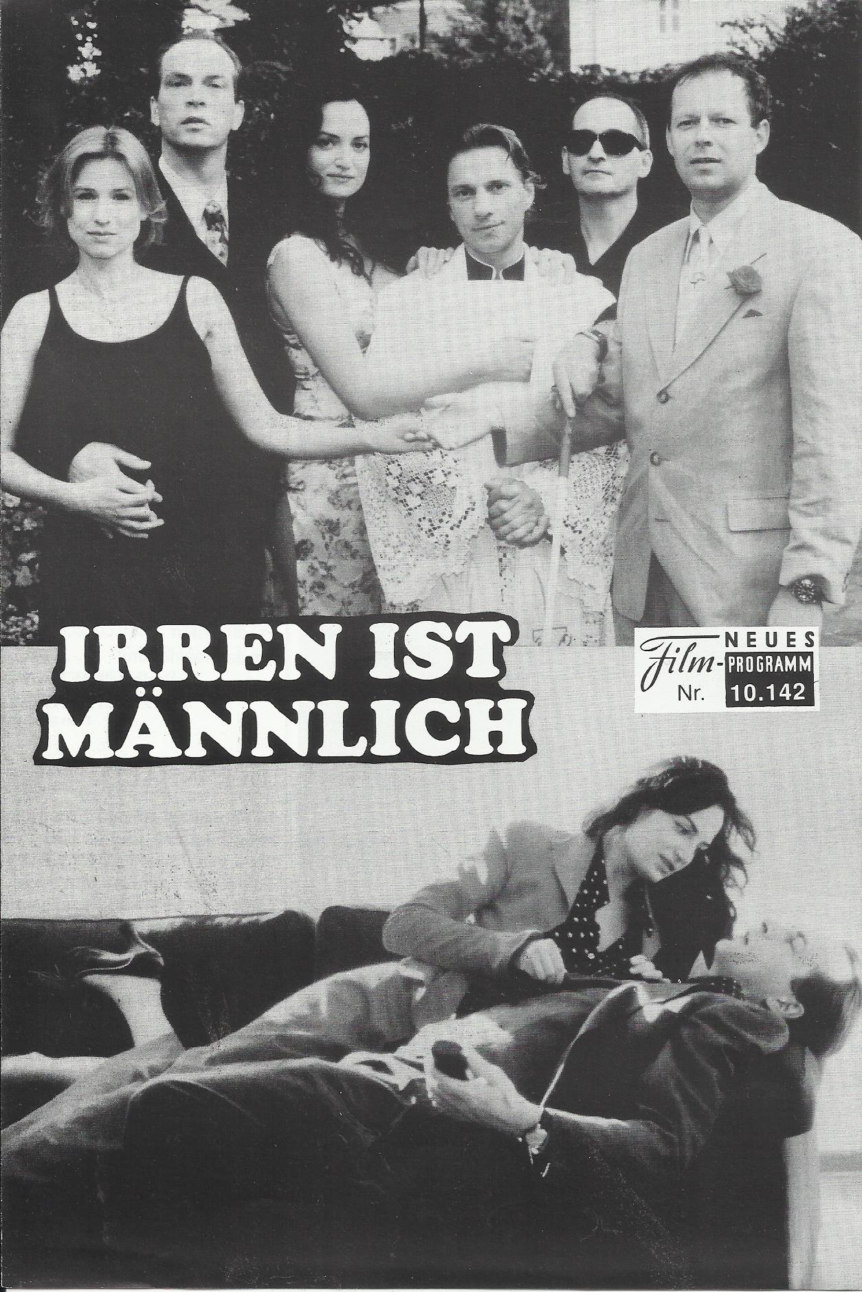 10142: Irren ist Männlich ( Sherry Hormann ) Herbert Knaup, Corinna Harfouch, Richy Müller, Axel Milberg, Dominik Graf, Natalia Wörner, Lena May Graf, Robert Gwisdek