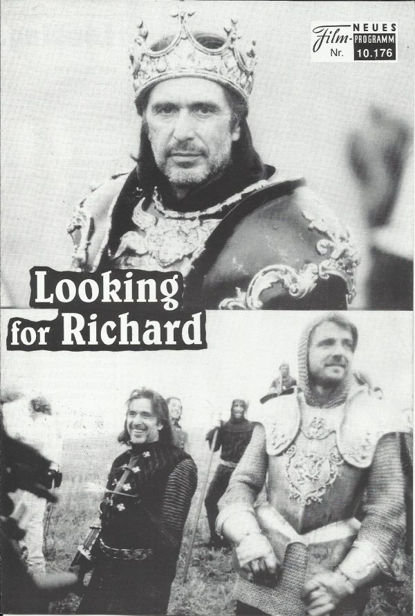 10176: Looking for Richard ( Al Pacino ) Penelope Allen, Gordon McDonald, Madison Arnold, Vincent Angell, Harris Yulin, Alec Baldwin, Timmy Prairie, Landon Prairie, Kevin Conway, Winona Ryder