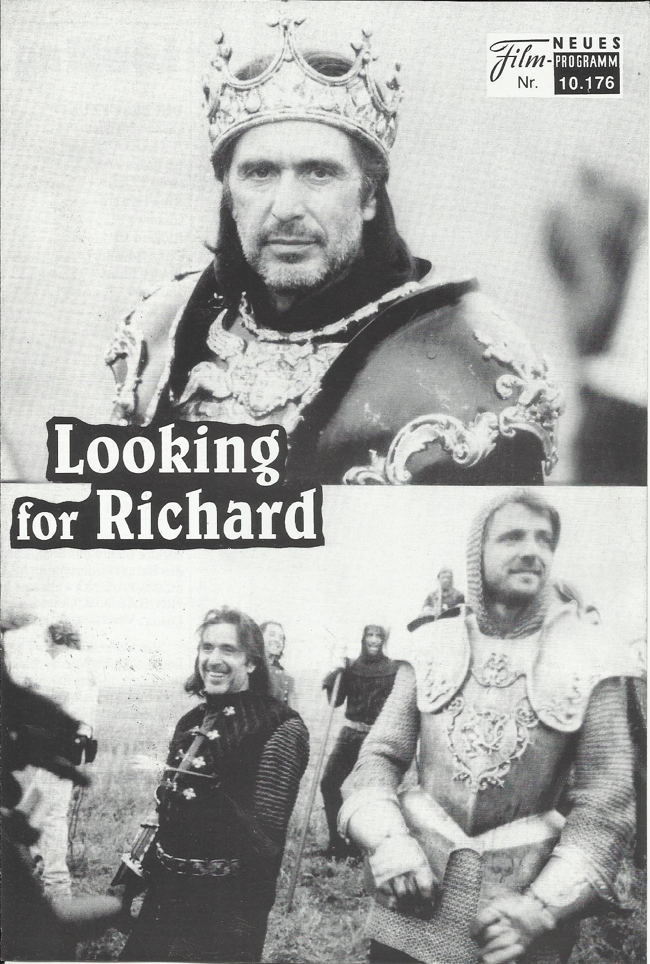 10176: Looking for Richard ( Al Pacino ) Penelope Allen, Gordon McDonald, Madison Arnold, Vincent Angell, Harris Yulin, Alec Baldwin, Timmy Prairie, Landon Prairie, Kevin Conway, Winona Ryder