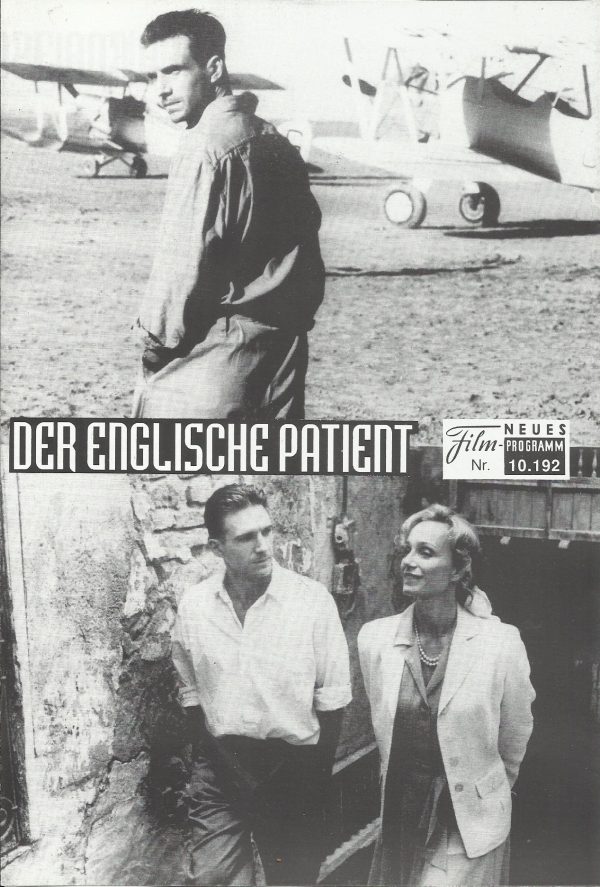 10192: Der englische Patient ( Anthony Minghella ) Ralph Fiennes, Juliette Binoche, Willem Dafoe, Kristin Scott Thomas, Naveen Andrews, Colin Firth, Julian Wadham, Jürgen Prochnow, Kevin Whately, Clive Merrison