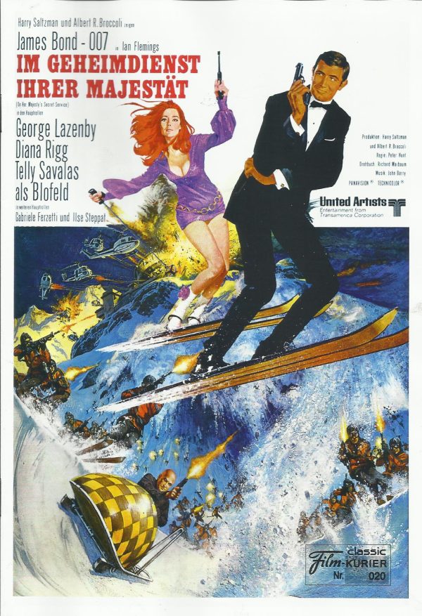 020: Im Geheimdienst ihrer Majestät ( James Bond 007 ) George Lazenby, Diana Rigg, Telly Savalas, Gabriele Ferzetti, Ilse Steppat, Lois Maxwell, George Baker, Bernard Lee, Bernard Horsfall, Desmond Llewelyn, Yuri Borienko, Virginia North, Geoffrey Cheshir