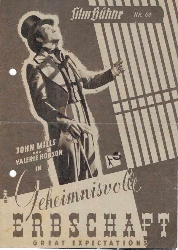 53: Geheimnisvolle Erbschaft ( David Lean ) John Mills, Valerie Hobson, Bernard Miles, Francis L. Sullivan, Finley Currie, Martita Hunt, Anthony Wager, Jean Simmons, Alec Guinness, Ivor Barnard, Freda Jackson, Torin Thatcher, Eileen Erskine, Hay Petrie, G