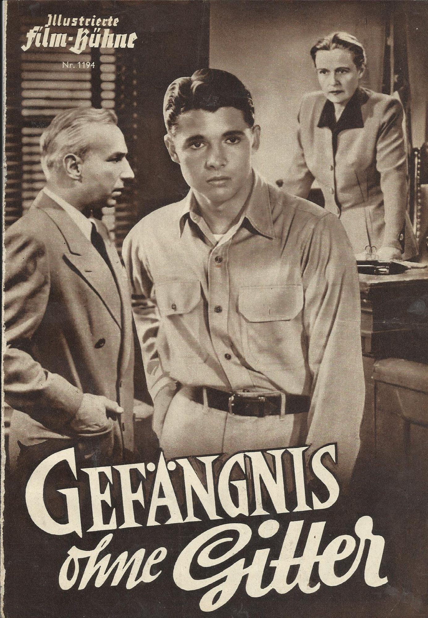 1194: Gefängnis ohne Gitter ( Kurt Neumann ) Lloyd Nolan, Jane Wyatt, Audie Murphy, James Gleason, Stanley Clements, Martha Vickers, Rhys Williams, James Lydon, Dickie Moore, Selena Royle, Tommy Cock, William Lester, Stephen Chase, Charles Trowbridge, Fra
