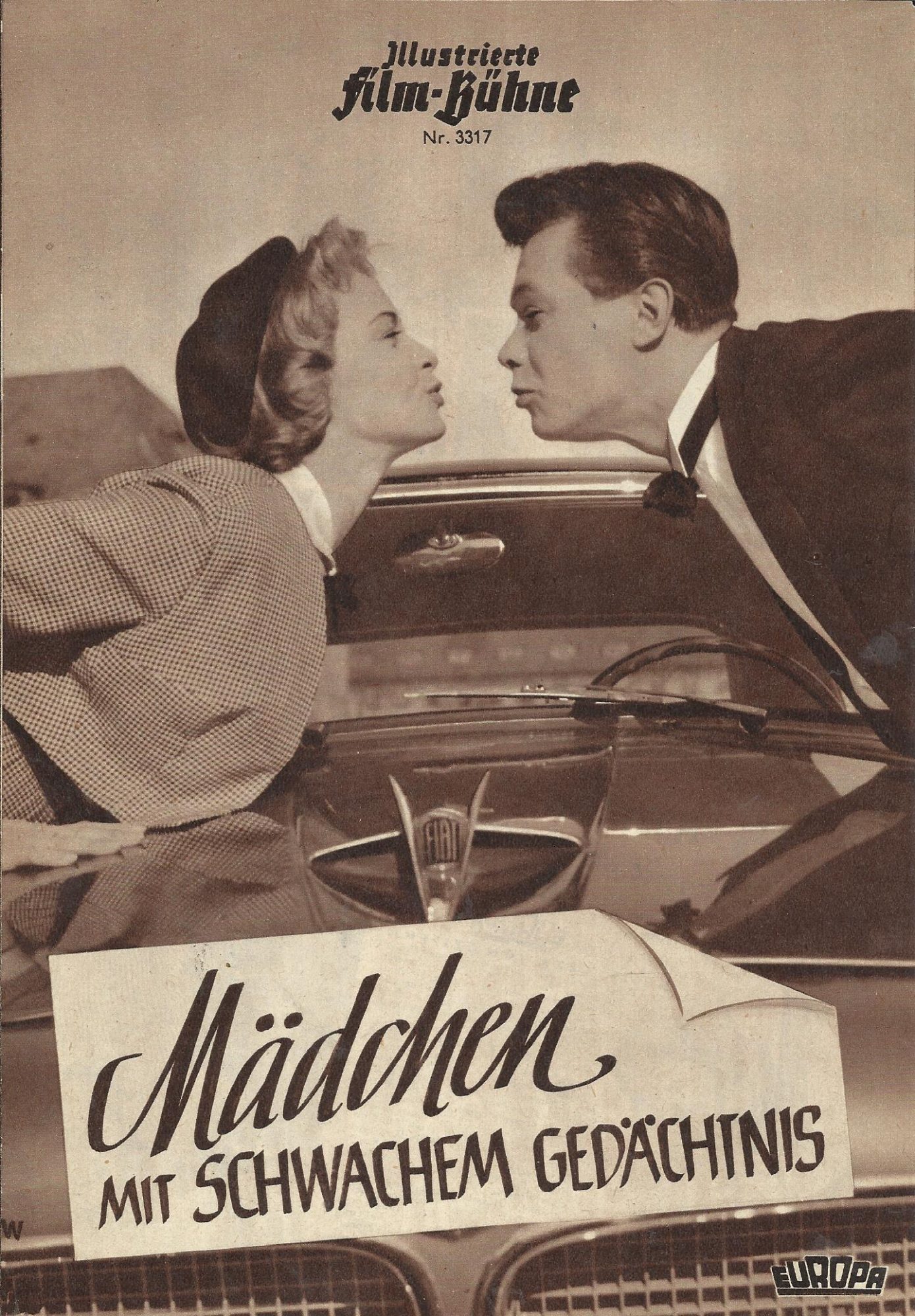 3317: Mädchen mit schwachem Gedächtnis ( Geza von Cziffra ) Germaine Damar, Peter Weck, Rudolf Platte, Loni Heuser, Heinz Erhardt, Hans Leibelt, Bully Buhlan, Willy Maertens, Else Knott, Oscar Sima, Bum Krüger, Hermann Nehlsen, Wolfgang Neuß, Christiane K