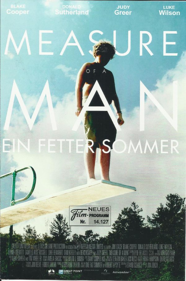 14127: Measure of a Man - Ein fetter Sommer ( Jim Loach ) Judy Greer, Donald Sutherland, Luke Wilson, Luke Benward, Danielle Rose Russell, Liana Liberato, Beau Knapp, Blake Cooper, Sam Keeley, Brian Faherty, Joanna Herrington, Ryan Boudreau, Lexie Roth, K