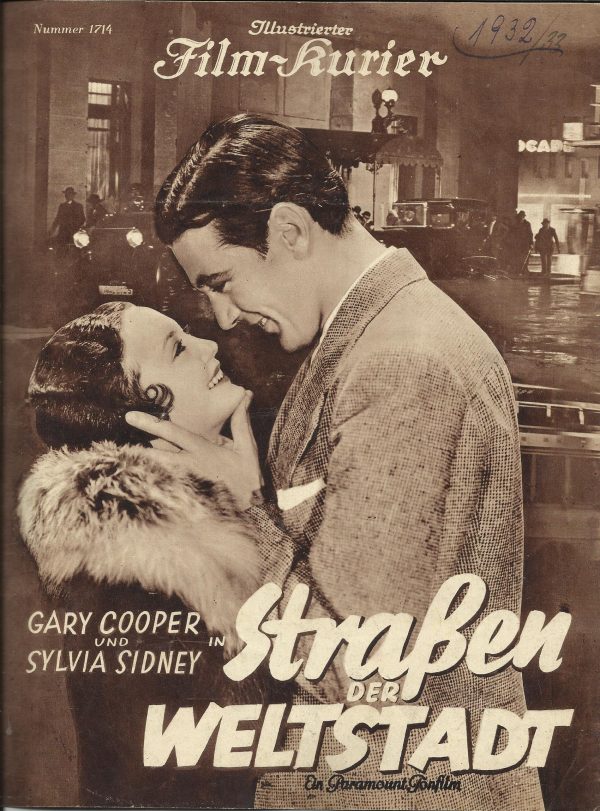 1714: Straßen der Weltstadt ( Rouben Mamoulian ) Gary Cooper, Sylvia Sidney, Paul Lukas, William Boyd, Guy Kibbee, Stanley Fields, Wynne Gibson, Betty Sinclair