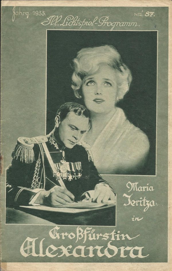 087: Großfürstin Alexandra ( Wilhelm Thiele ) Maria Jeritza, Paul Hartmann, Szöke Szakall, Leo Slezak, Johannes Riemann, Hans Marr, Hans Hübner