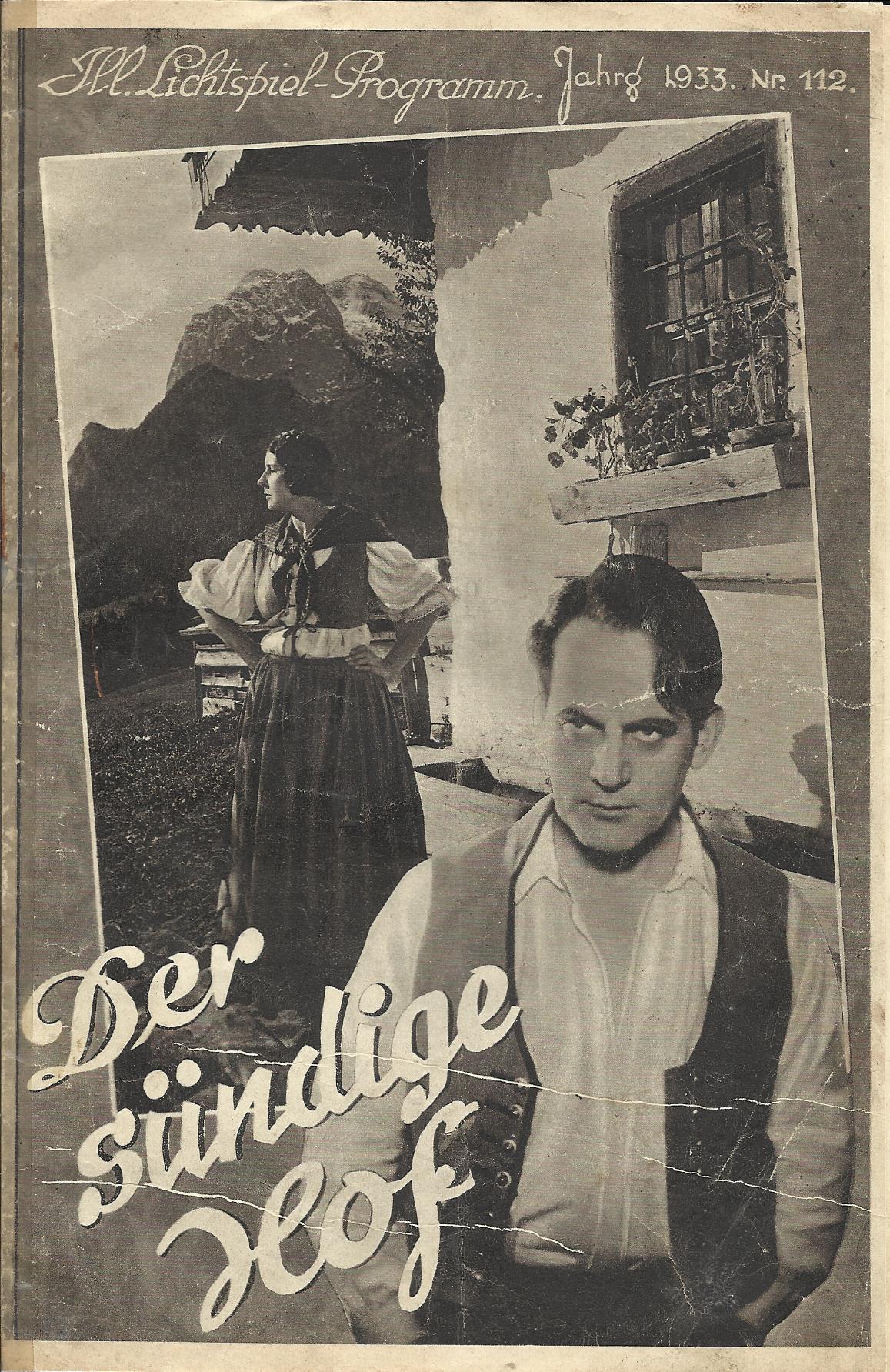 112: Der sündige Hof ( Franz Olsen ) Theodor Autzinger, Hanna Ralph, Maria Bvk, Hanns Beck-Gaden, Fritz Rasp, Philipp Weichand