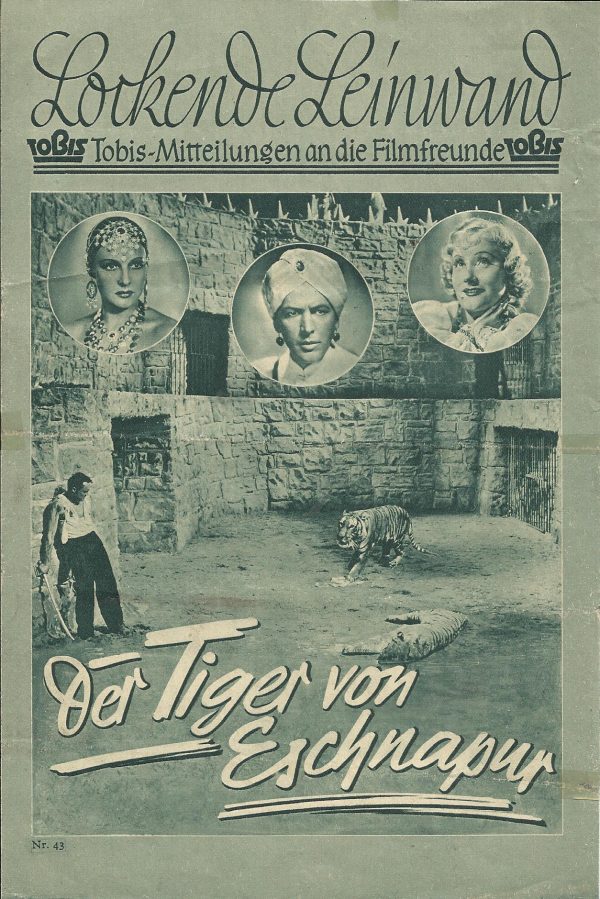 043: Der Tiger von Eschnapur ( Richard Eichberg ) Kitty Jantzen, La Jana, Frits van Dongen, Gustav Diessl, Theo Lingen, Hans Stüwe, Alexander Golling