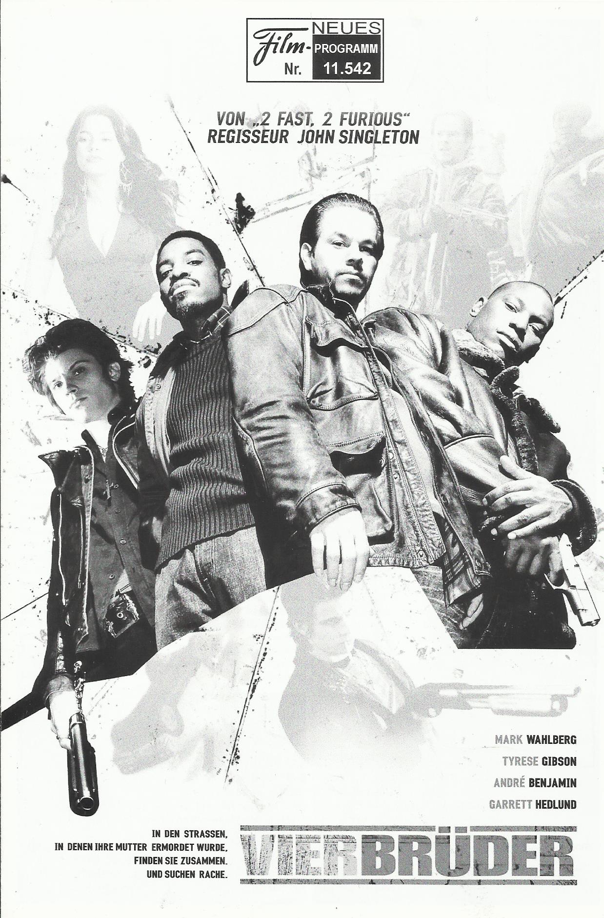11542: Vier Brüder ( John Singleton ) Mark Wahlberg, Tyrese Gibson, Andre Benjamin, Garrett Hedlund, Terrence Howard, Josh Charles, Sofia Vergara, Chiwetel Ejiofor
