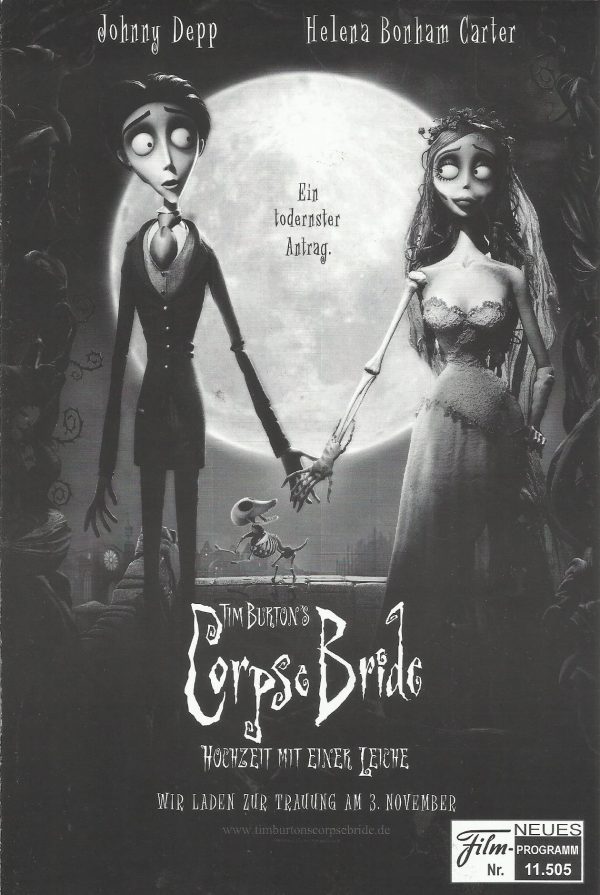 11505: Tim Burtons - Corpse Bride - Hochzeit mit einer Leiche ( Mike Johnson, Tim Burton ) Johnny Depp, Helena Bonham Carter, Emily Watson, Tracey Ullman, Paul Whitehouse, Joanna Lumley, Albert Finney, Richard E. Grant, Christopher Lee, Michael Gough