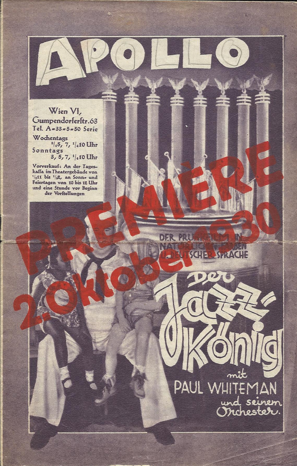 IFK: Nr: 105 : Der Jazz König ( Apollo Premieren Ausgabe Rot ) Paul Whiteman