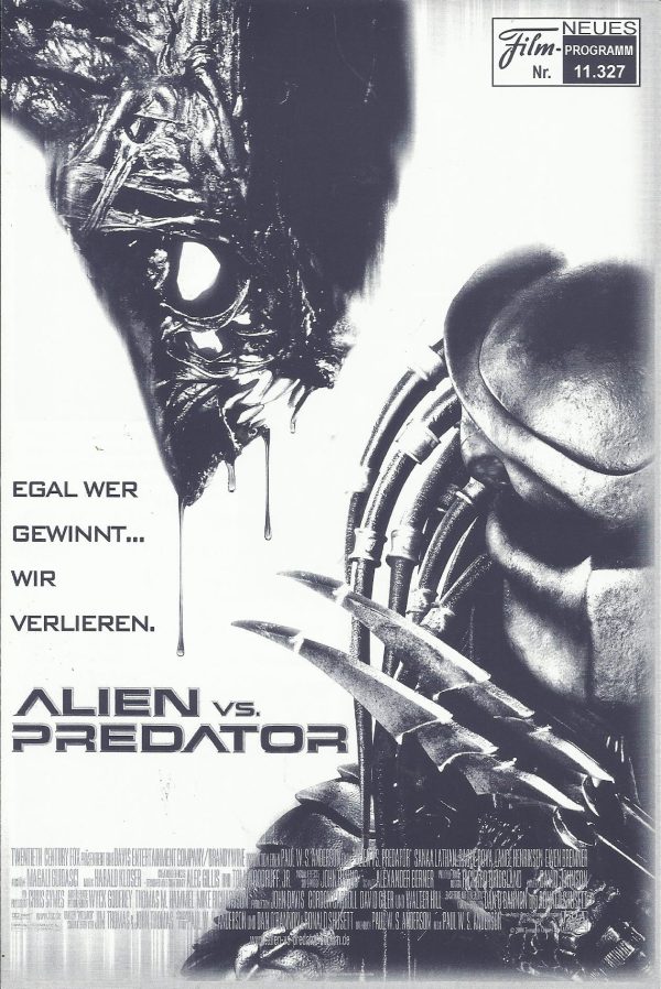 11327: Alien vs. Predator ( Paul W. S. Anderson ) Sanaa Lathan, Raoul Bova, Lance Henriksen, Ewen Bremner, Colin Salmon, Tommy Flangan, Joseph Rye, Agathe de la Boulaye, Carsten Norgaard, Sam Troughton, Kieran Bew, Carsten Voigt, Adrian Bouchet, Andy Luca