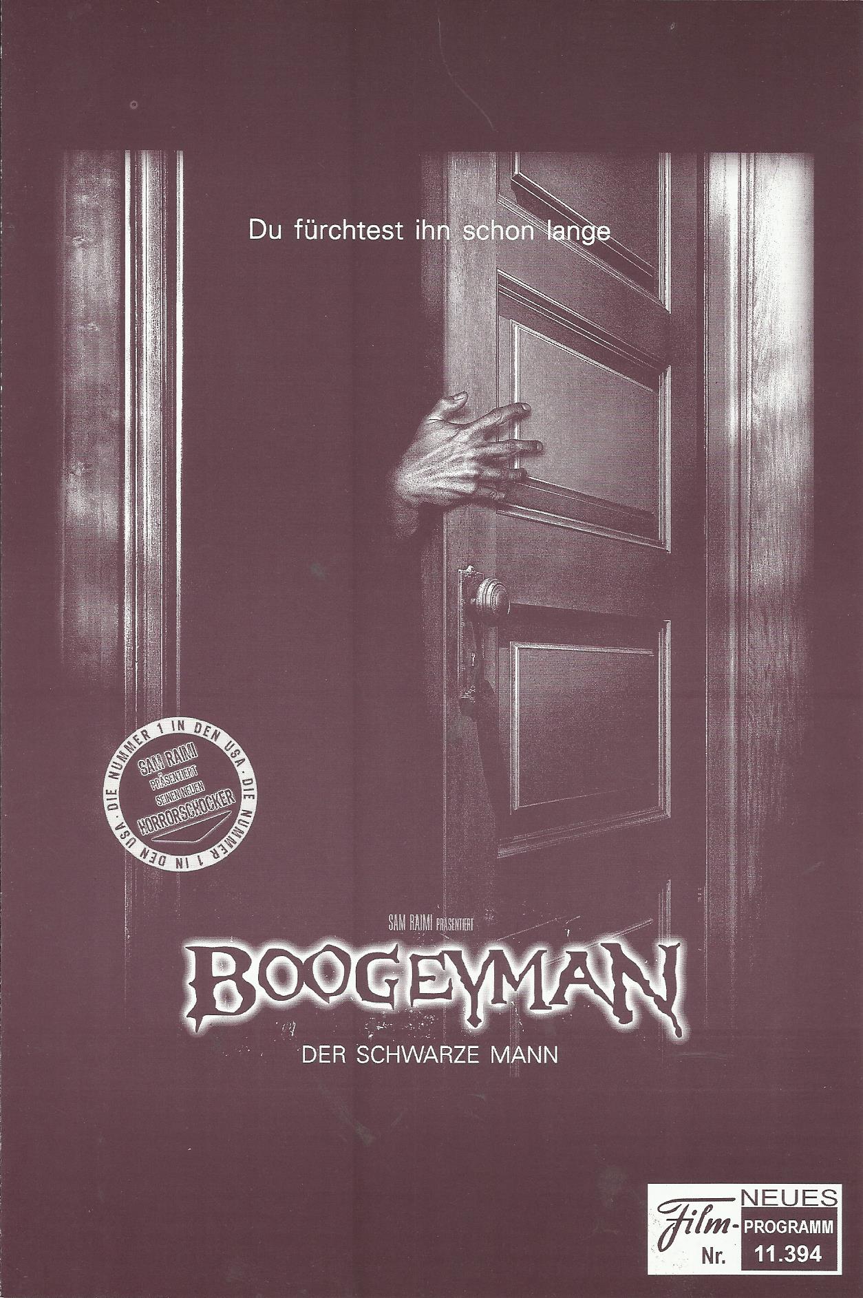 11394: Boogeyman - Der schwarze Mann ( Stephen Kay ) Skye McCole Bartusiak, Barry Watson, Emily Deschanel, Tory Mussett, Charles Mesure, Philip Gordon, Lucy Lawless, Robyn Malcolm, Edward Campbell, Michael Saccente, Louise Wallace, Brenda Simmons