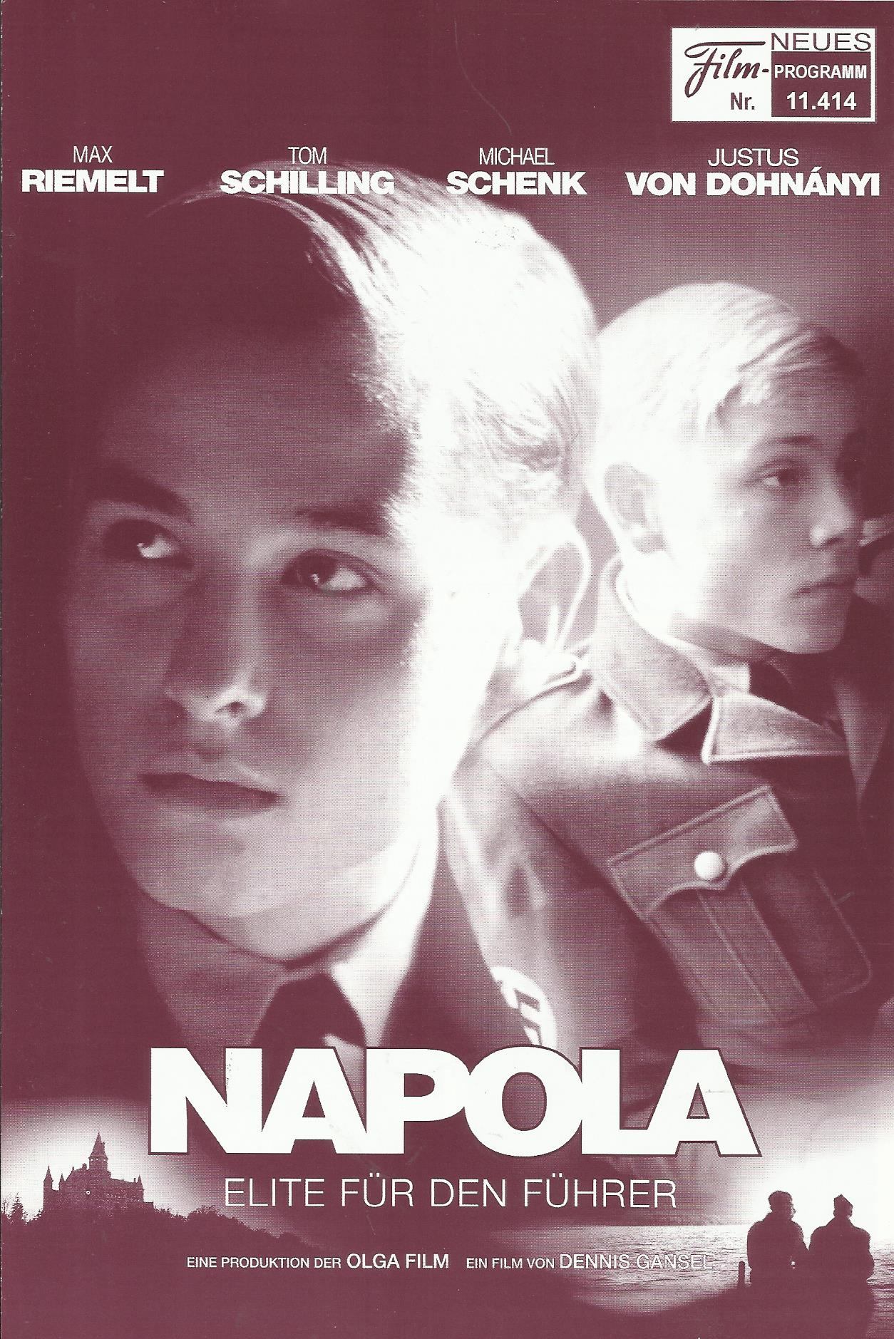 11414: Napola - Elite für den Führer ( Dennis Gansel ) Max Riemelt, Tom Schilling, Devid Striesow, Joachim Bißmeier, Justus von Dohnanyi, Michael Schenk, Florian Stetter, Alexander Held, Julie Engelbrecht, Sissy Höfferer, Jonas Jägermeyr, Leon A. Kersten,