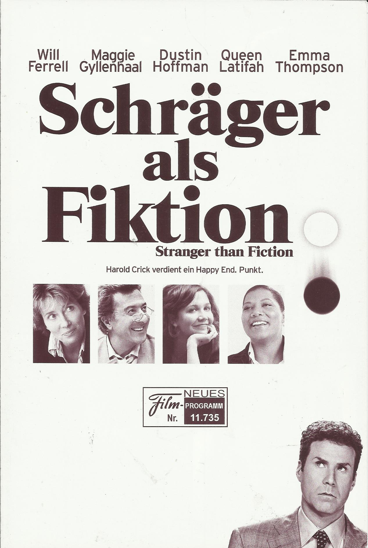 11735: Schräger als Fiktion ( Marc Forster ) Will Ferrell, Maggie Gyllenhaal, Dustin Hoffman, Queen Latifah, Emma Thompson, Tony Hale, Tom Hulce, Linda Hunt