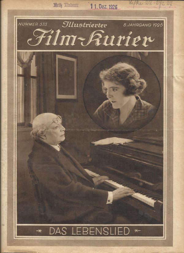 533: Das Lebenslied ( Arthur Bergen ) Theodor Loos, Erna Morena, Helga Thomas, Carl de Vogt, Angelo Ferrari, Adolf Klein, C. V. Plagge, Sophie Pagay
