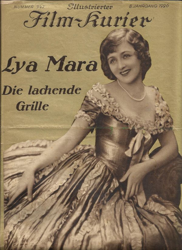 547: Die lachende Grille ( Gold Ausgabe ! ) ( Friedrich Zelnik ) Lya Mara, Yvette Guilbert, Eugen Klöpfer, Harry Liedtke, Ernst Verebes, Eugen Burg, Dagny Servaes, Alfred Abel, Rud. Klein-Rogge, Max Grünberg, Hanns Waschatko, Fer. v. Alten, Wilhelm Diegel