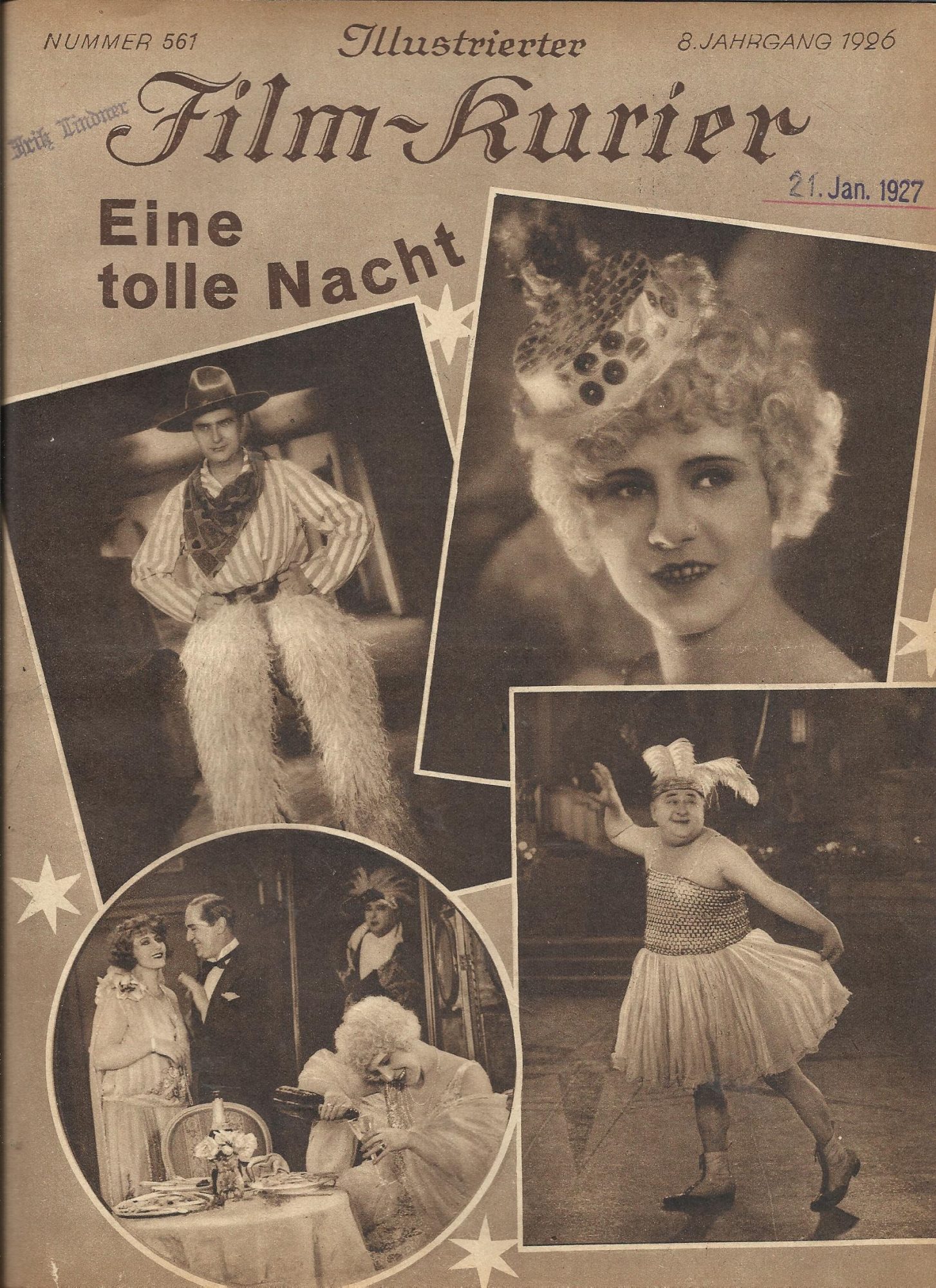 561: Eine tolle Nacht ( Richard Oswald ) Ossi Oswalda, Harry Liedtke, Henry Bender, Mira Hildebrandt, Ferdinand Bonn, Paul Graetz, Maria Forescu, Hedy Wardow, Bobbie Bender, Hermann Picha, Kurt Gerron, Paul Westermeier, Kurt Lilien, Hella Kürty, Lola Legr