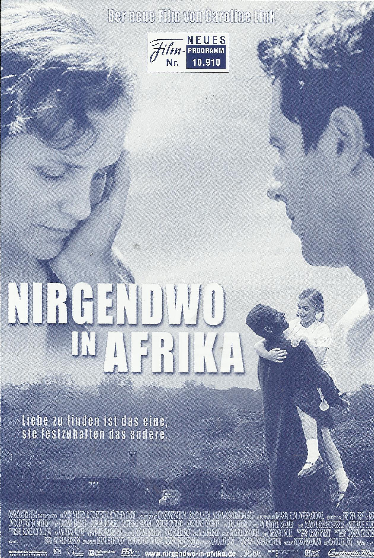 10910: Nirgendwo in Afrika ( Caroline Link ) Juliane Köhler, Merab Ninidze, Matthias Habich, Sidede Onyulo, Karoline Eckertz, Lea Kurka, Gerd Heinz, Hildegard Schmahl, Maritta Horwarth, Regine Zimmermann, Gabrielle Odinis, Bettina Redlich, Julia Leidl, Me
