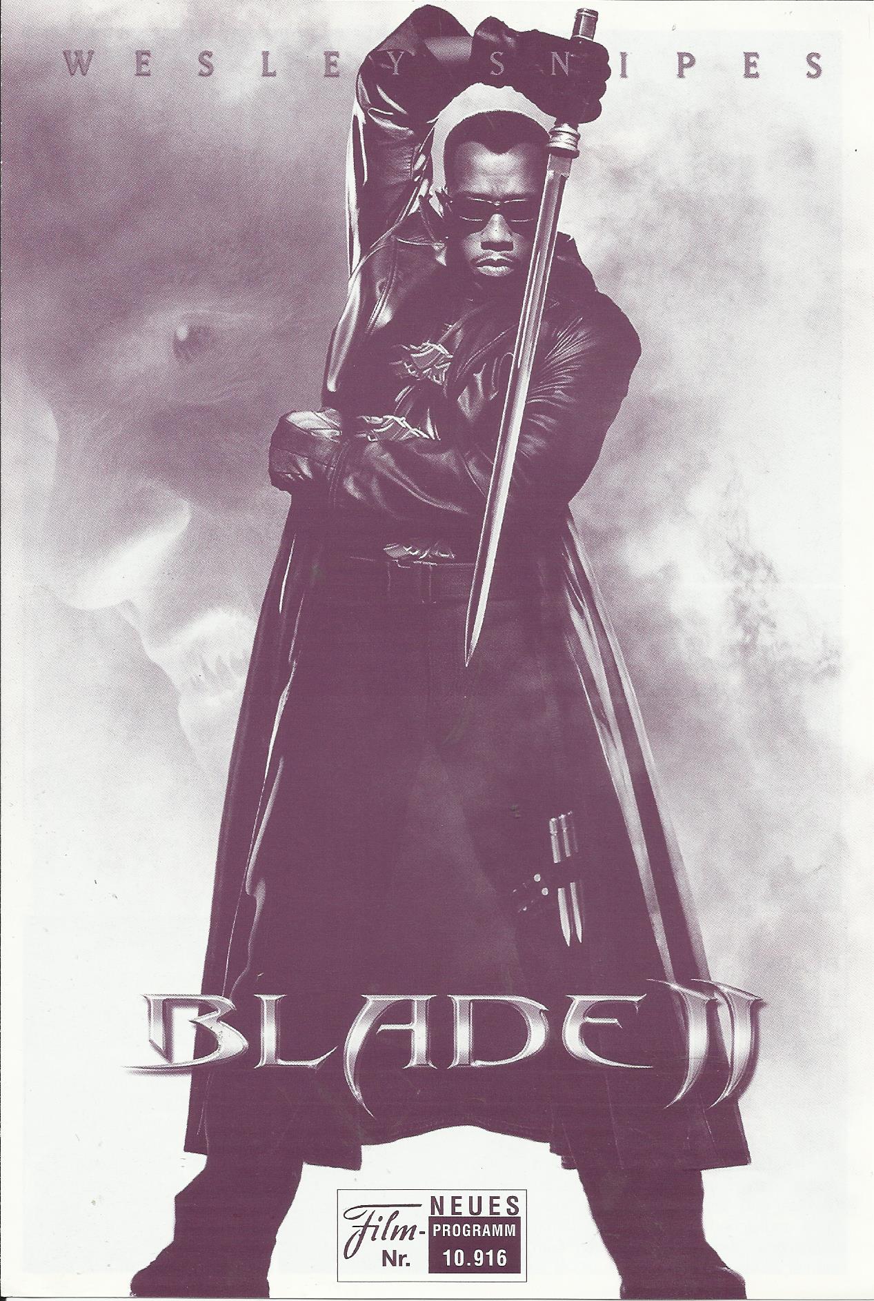 10916: Blade II ( Guillermo Del Toro ) Wesley Snipes, Kris Kristofferson, Norman Reedus, Leonor Varela, Ron Perlman, Luke Goss, Daz Crawford, Matt Schulze, Donnie Yen, Danny John-Jules, Rey-Phillip Santos, Thomas Kretschmann, Peter Lee-Wilson, Tony Curran