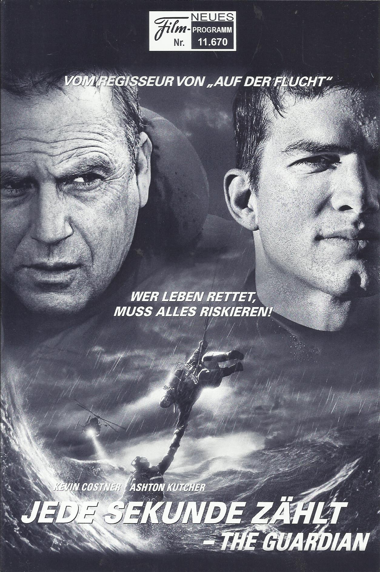 11670: Jede Sekunde zählt - The Guardian ( Andrew Davis ) Kevin Costner, Ashton Kutcher, Melissa Sagemiller, Bonnie Bramlett, Clancy Brown, Sela Ward, Neal McDonough, John Heard, Brian Geraghty, Dule Hill, Shelby Fenner
