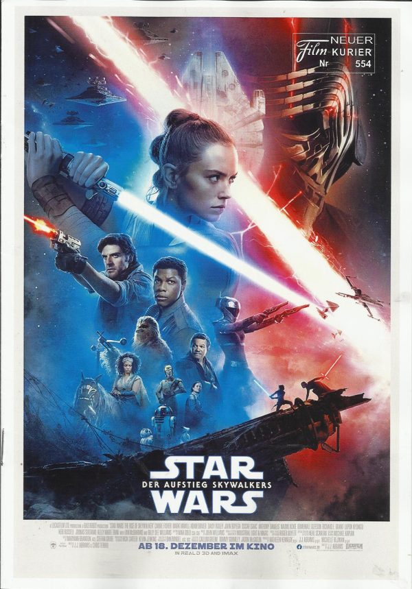 554: Star Wars der Aufstieg Skywalkers ( J. J. Abrams ) Adam Driver, Daisy Ridley, Billie Lourd, Carrie Fisher, Mark Hamil, Ian McDiarmid, OscarIsaac, Keri Russell, Domhnall Gleeson, Lupita Nyong´o, Andy Serkis, Ewan McGregor, Billy DeeWilliams, Harrison
